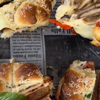 Eggplant Parm Garlic Knot Sandwiches