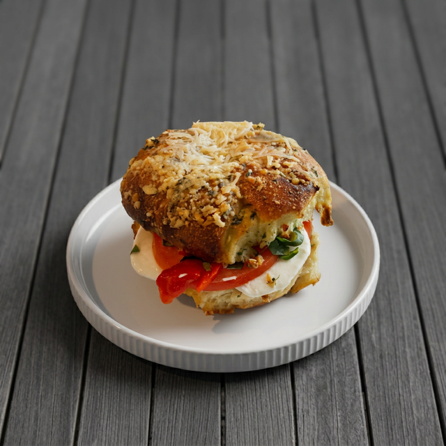 Caprese Garlic Knot Sandwiches.